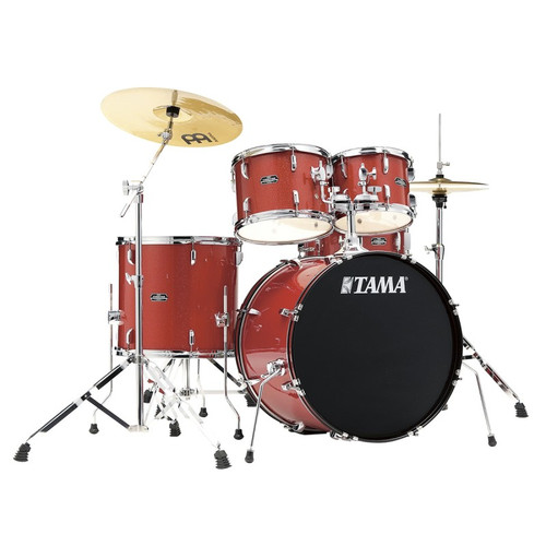 Tama Stagestar 22" Candy Red Sparkle + Cymbales Meinl