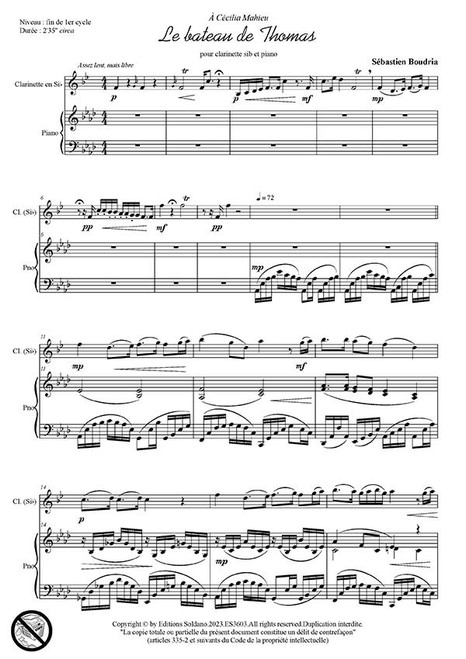 Boudria S. Le Bâteau de Thomas Clarinette