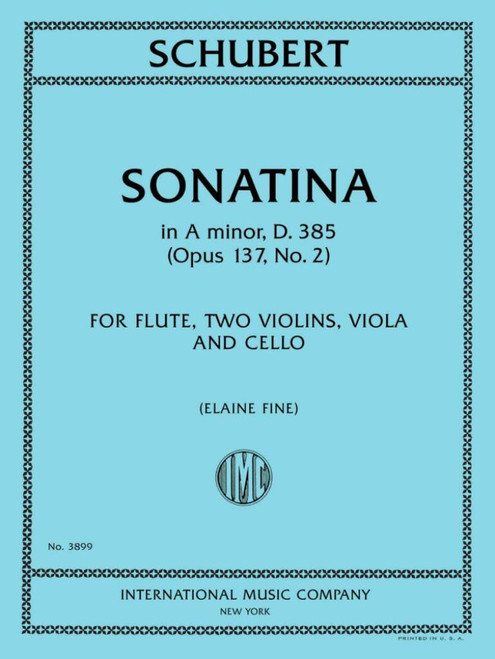 Schubert F. Sonatina in A minor, D. 385 (Opus 137, No. 2) Flûte et Quatuor A Cordes