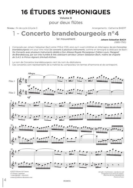Baert C. 16 Etudes Symphoniques Vol B Flutes