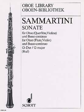 Sammartini G.b. Sonata OP 13/4 en G Major Hautbois