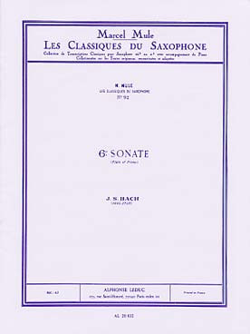 Bach J.s. 6ME Sonate Saxo Mib