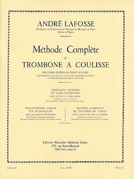 Lafosse A. Methode Complete de Trombone A Coulisse Vol 3
