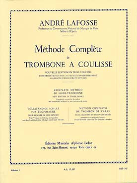 Lafosse A. Methode Complete de Trombone A Coulisse Vol 1