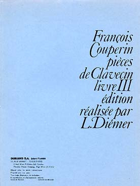 F.Couperin pièces de Clavecin livre III COUPERIN F. PIECES DE CLAVECIN LIVRE III CLAVECIN