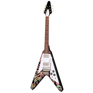 ギター Epiphone Jimi Hendrix Love Drops FlyingV Guitare électrique Epiphone Jimi Hendrix Love Drops Flying V Ebony