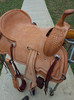 New Cheyenne Stock Saddle by Fort Worth Saddle Co with 16 inch seat. Premium leather in light oil with hand-tooled pommel and skirt. Roughout contact points, and pencil roll seat for maximum security. Skirt rigged fenders for extra stirrup swing. This rig is made for serious competitors. Gullet size is 8 inch, weight is 26lbs, and skirt is 27.5 inch. Made in USA. Limited lifetime warranty.

S1252