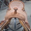 New Jackson Stock Saddle by Fort Worth Saddle Co with 16 inch seat. Sorrel Hermann Oak leather. Roughout contact points. Gullet size is 7.75 inch, weight is 28lbs, and skirt is 27.5 inch. Made in USA. Limited lifetime warranty.

S1445