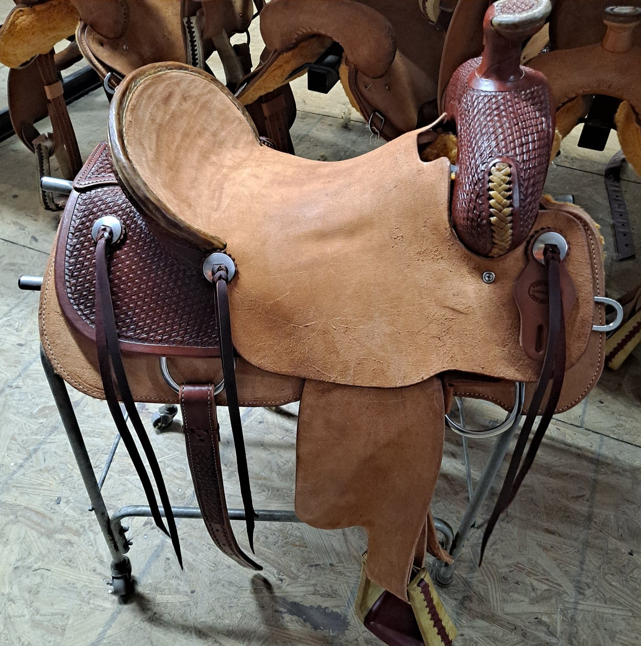 New Ranch Saddle by Fort Worth Saddle Co with 16 inch seat. S1602