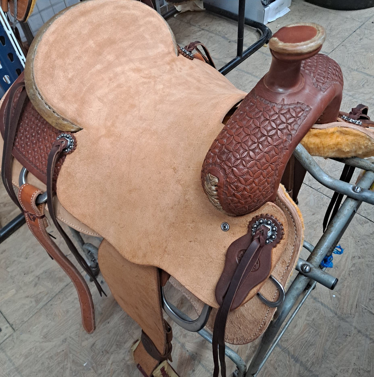 New Ranch Saddle by Fort Worth Saddle Co with 16 inch seat. S1637