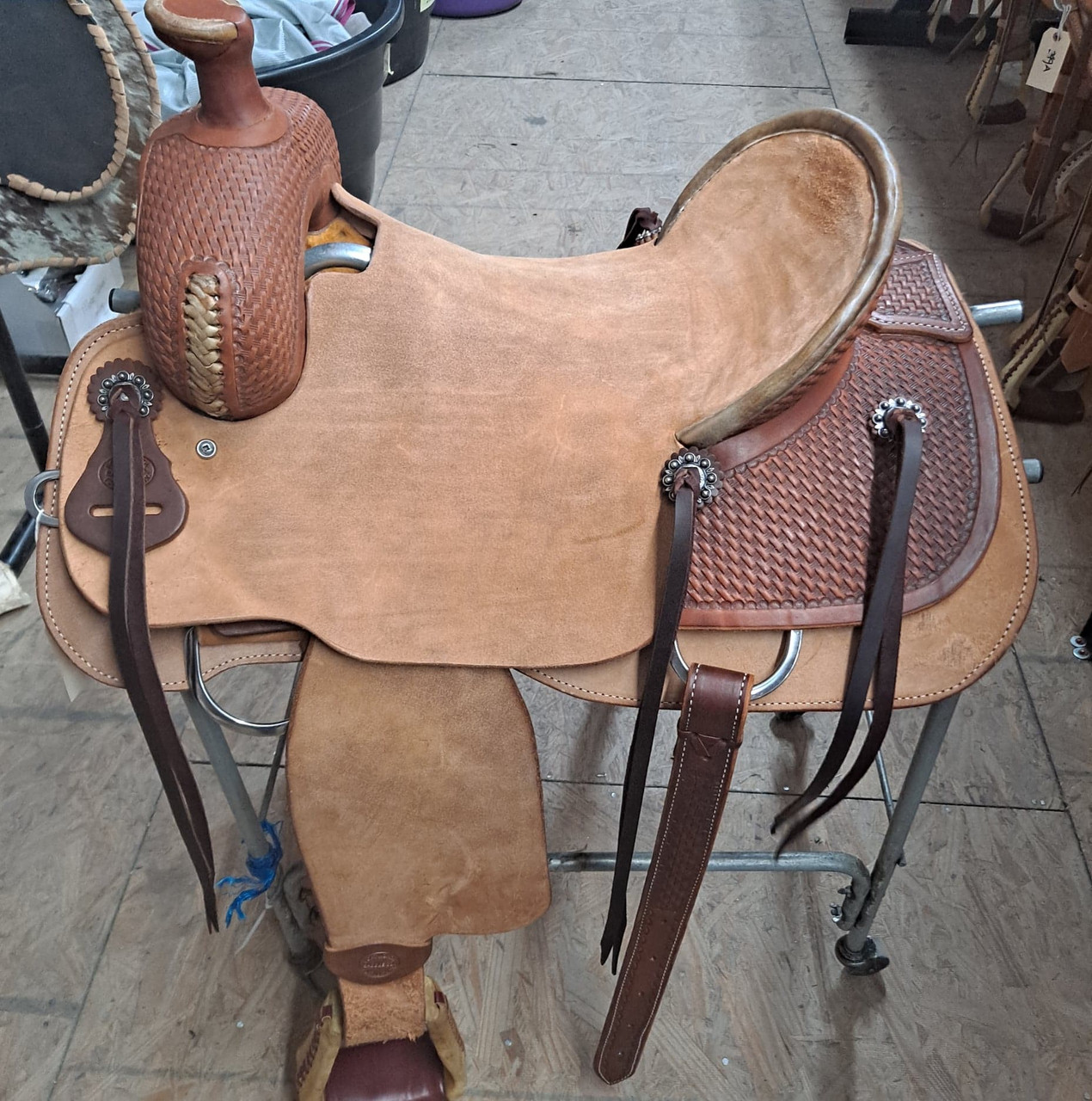 New Ranch Saddle by Fort Worth Saddle Co with 16 inch seat. S1644