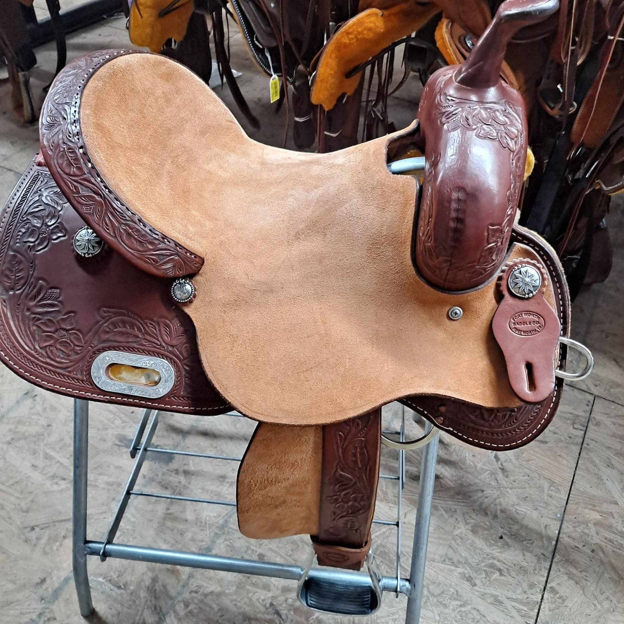 New Ft Worth Competitor Barrel Saddle by Fort Worth Saddle Co with 14 inch seat  S739(SBA140NF049A)