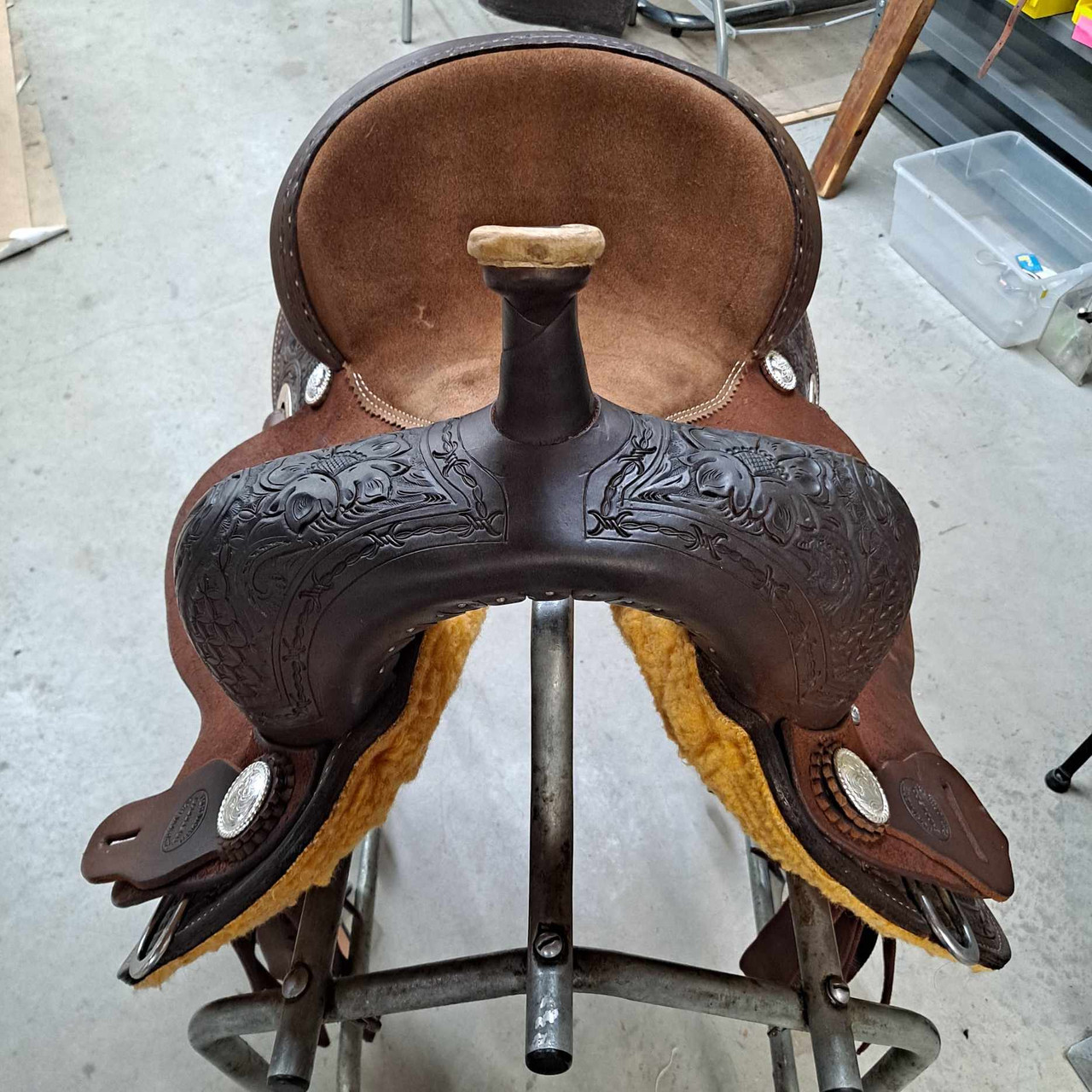 New Ft Worth Competitor Barrel Saddle by Fort Worth Saddle Co with 13.5 inch seat. S1651