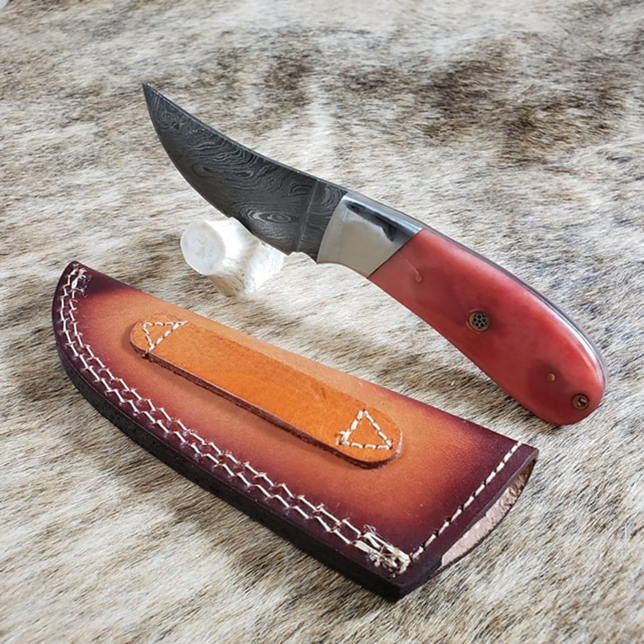 Hand Made Saddle Leather Knife Sheath, Vertical Knife Sheath