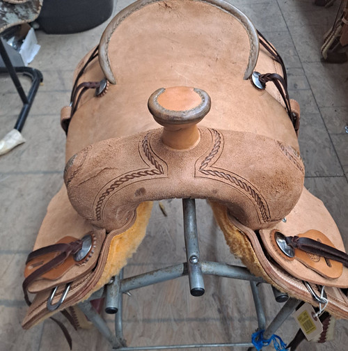 New Ranch Saddle by Fort Worth Saddle Co with 15.5 inch seat. S1643