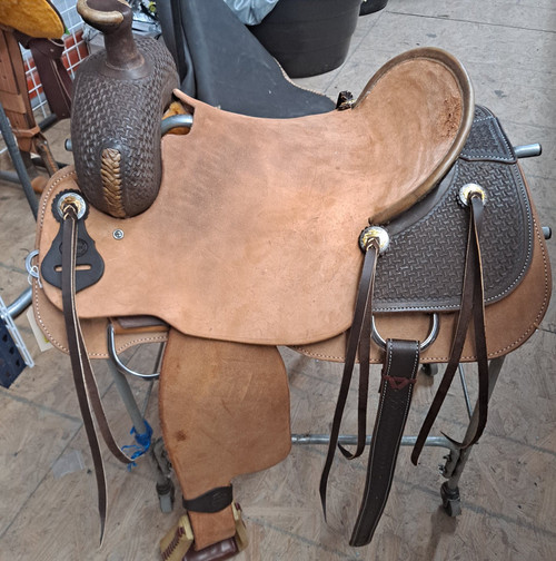 New Ranch Saddle by Fort Worth Saddle Co with 16 inch seat. S1633
