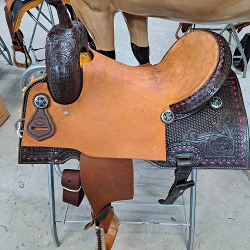 New Fort Worth Competitor Barrel Saddle by Fort Worth Saddle Co with 15.5 inch seat. S1696