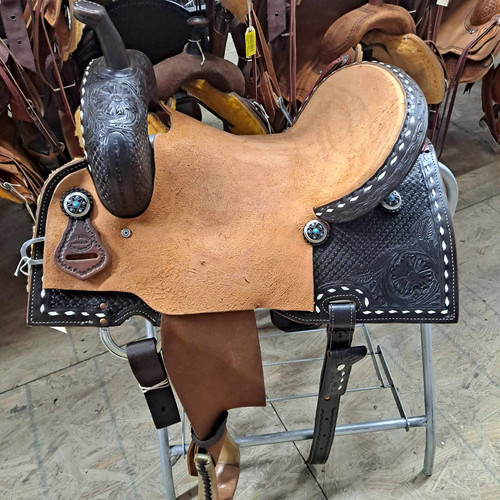 New Fort Worth Competitor Barrel Saddle by Fort Worth Saddle Co with 15.5 inch seat. S1698