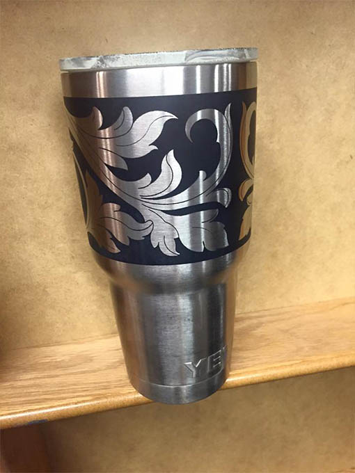 laser engraved tumbler