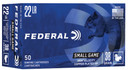Federal Premium Small Game .22 Long Rifle 38 Grain Jacketed Hollow Point Rimfire Ammo, 50 Rounds, 712