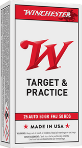 Winchester .25 Acp 50 Grain Fmj 50 Rounds