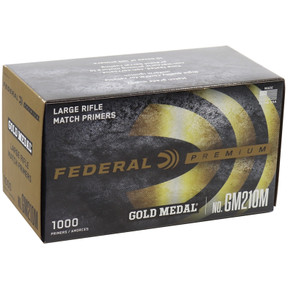 Pack Of Federal Gold Medal No. 210m Large Rifle Match Primers -100 Count Large Rifle