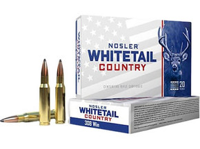 Nosler Whitetail Country Solid Base .308 Winchester 150 Grain Spitzer Boat Tail Brass Cased Rifle Ammunition, 20 Rounds, 40128