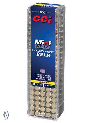 CCI 22LR MINI MAG 36GR HV HP 100PK 1260FPS