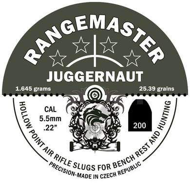 Rangemaster Juggernaut 25.39gr 5.5mm .22 (200 Per Tin )