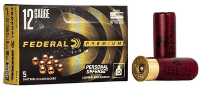 Federal Premium Personal Defense 12 Gauge 9 Pellets With Flitecontrol Wad Centerfire Shotgun Ammo, 5 Rounds, Pd132 00