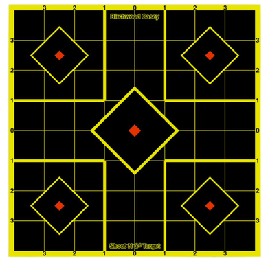 Birchwood Casey 34175 Shoot-n-c Sight-in 17.75 Self-adhesive 5-diamond Target 5 Pack Black