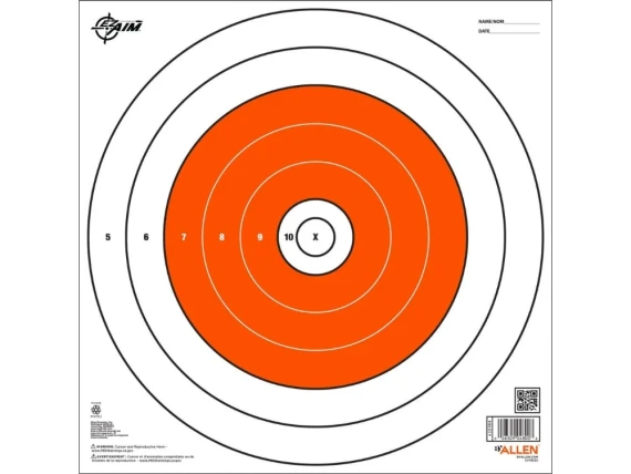 Allen Ez Aim Square Paper Bullseye Shooting Targets, Multicolored