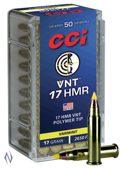 Cci 17hmr Vnt 17gr Tipped 2650fps X50