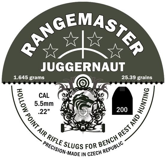 Rangemaster Juggernaut 25.39gr 5.5mm .22 (200 Per Tin )