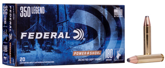 Federal Premium Power-shok .350 Legend 180 Grain Soft Point Centerfire Rifle Ammo, 20 Rounds, 350la