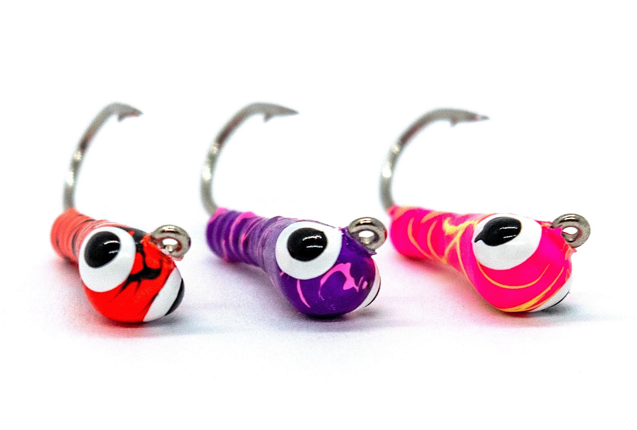 Caddis Cane and Glow Tungsten Jigs For Ice Fishing From Widow