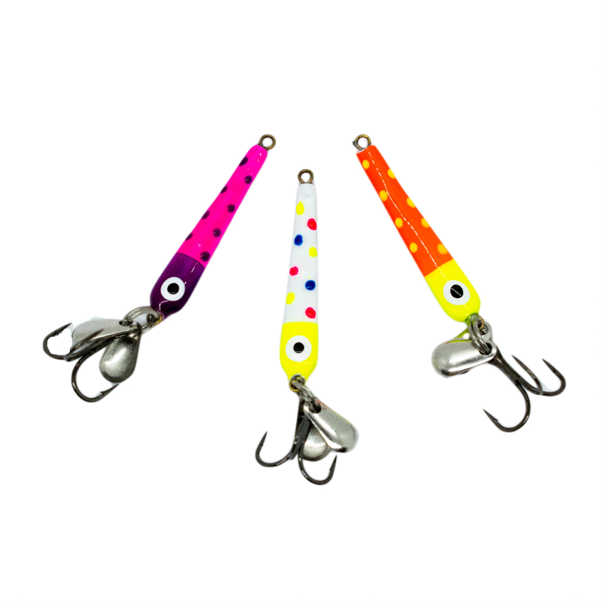 Tungsten Slab Seeker Spoons - Polka Dot GLOW