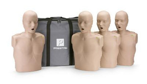 PRESTAN PROFESSIONAL 4 ADULT MANIKINS with grey carrying bag PRESTAN PROFESSIONAL 4 ADULT MANIKINS with grey carrying bag