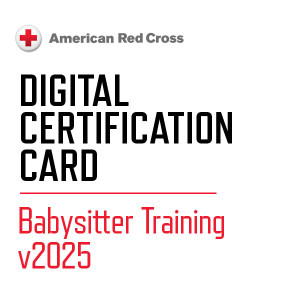 Red Cross | Digital Certification Card | Babysitter Training 2025