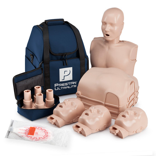 4 Prestan® Ultralite® Manikins, Medium Skin with carrying bag
