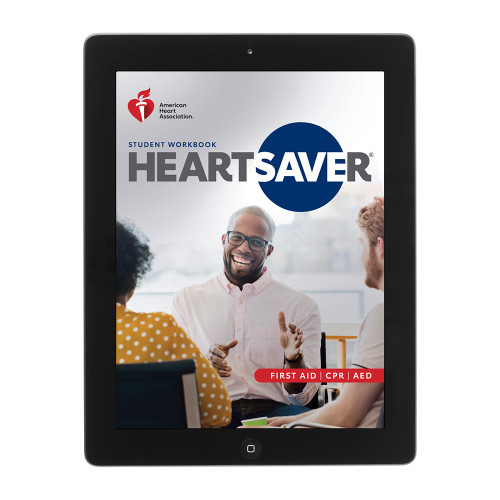 2020 AHA Heartsaver® First Aid CPR AED Student eBook on tablet device