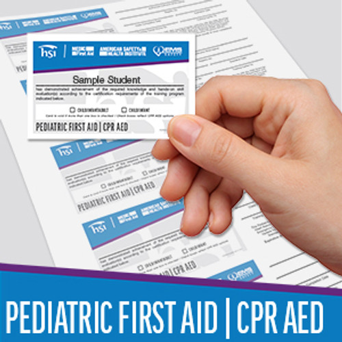 hsi 2020 Pediatric First Aid | CPR & AED | Print Certification Cards Pack (Set of 5) (PCPEDCOMBO-20)