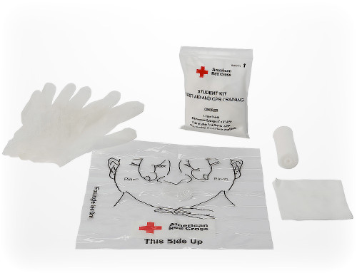CPR & FIRST AID TRAINING KIT INCLUDING FACE SHIELD, GLOVES AND GAUSE CPR & FIRST AID TRAINING KIT INCLUDING FACE SHIELD, GLOVES AND GAUSE