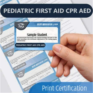 HSI Pediatric First Aid & CPR | Sheet of 5 Print Certification Cards | G25