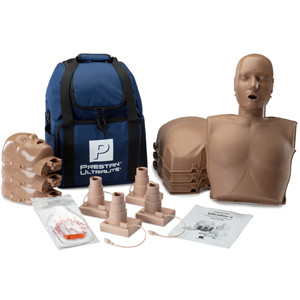 Prestan Ultralite Manikin +CPR Monitor | Dark Skin | 4 Pack (PP-ULM-400M-DS)