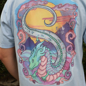 Unisex T-Shirt with vaporwave, kawaii dragon design Unisex T-Shirt with vaporwave, kawaii dragon design
