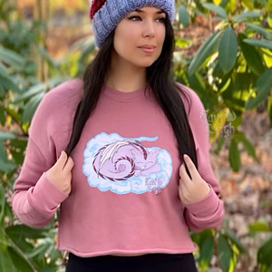 Sweet Dreams Kitty Dragon Women's Cropped Sweatshirt