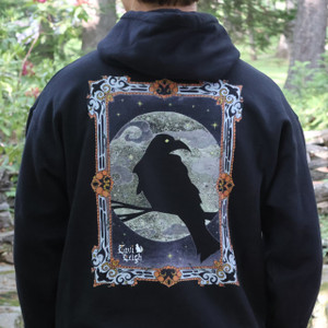Unisex hoodie featuring goth raven art moon raven design Unisex hoodie featuring goth raven art moon raven design
