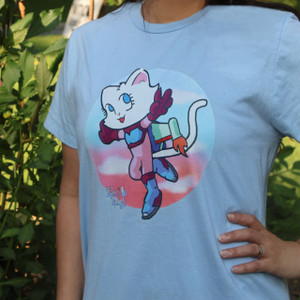 women's soft t-shirt featuring kawaii, anime inspired cat design women's soft t-shirt featuring kawaii, anime inspired cat design