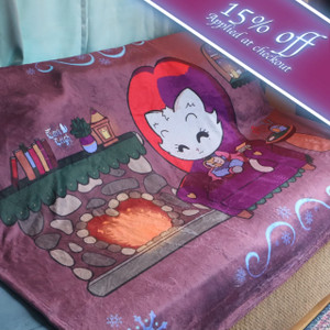 Cozy Kitty Velveteen Plush Blanket